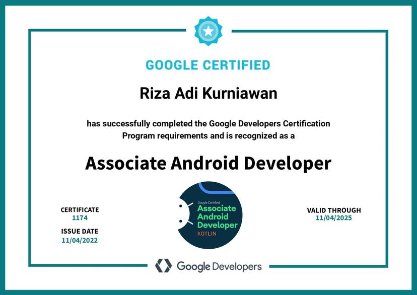 Associate Android Developer Certificate